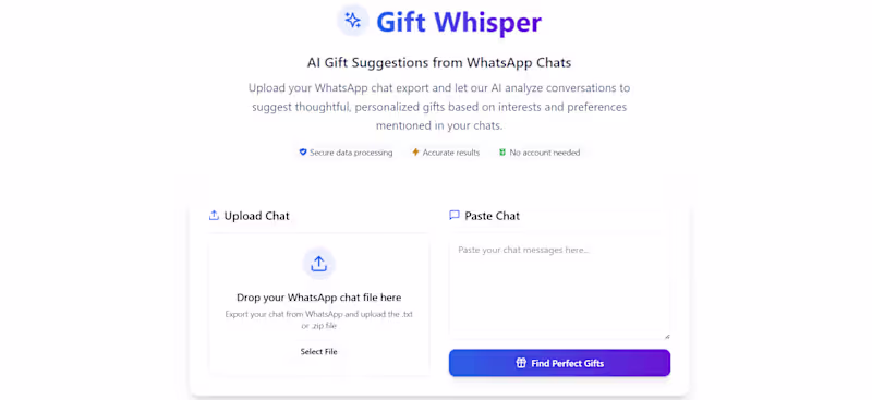 Cover image for GiftWhisper – AI Gift Ideas from WhatsApp Chats