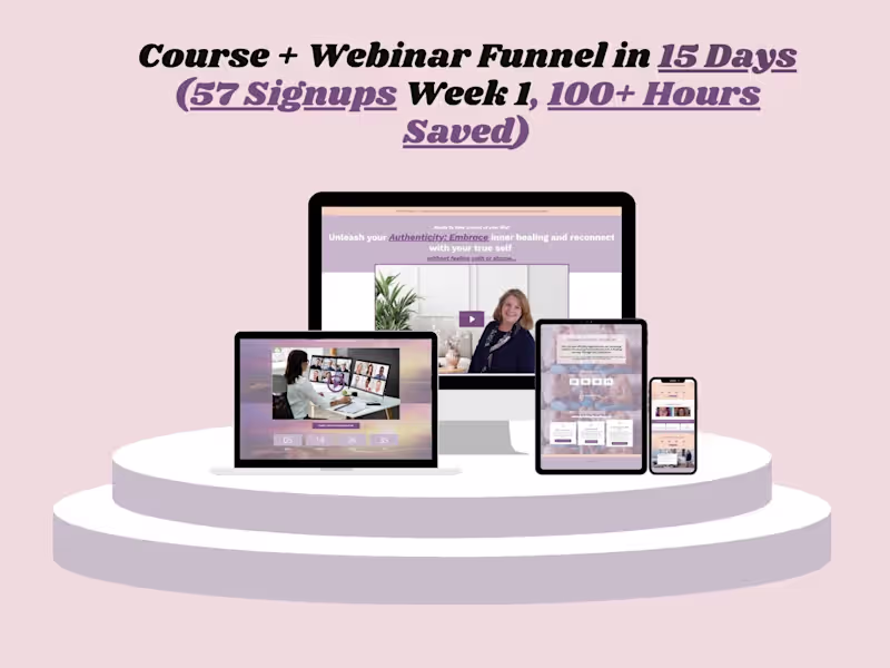 Cover image for Built Course + Webinar Funnel in 15 Days 