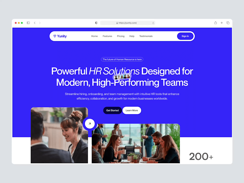 Cover image for Yunity - HR ⏐ Landing Page Animation