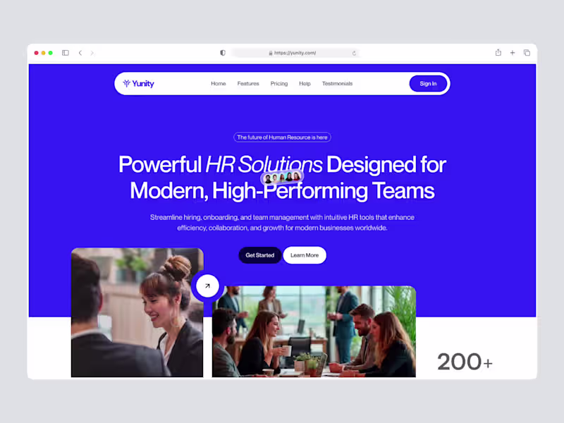 Cover image for Yunity - HR ⏐ Landing Page Animation