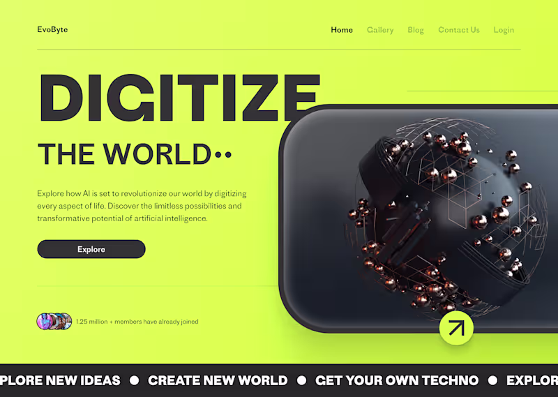 Cover image for EvoByte - Landing Page on Behance