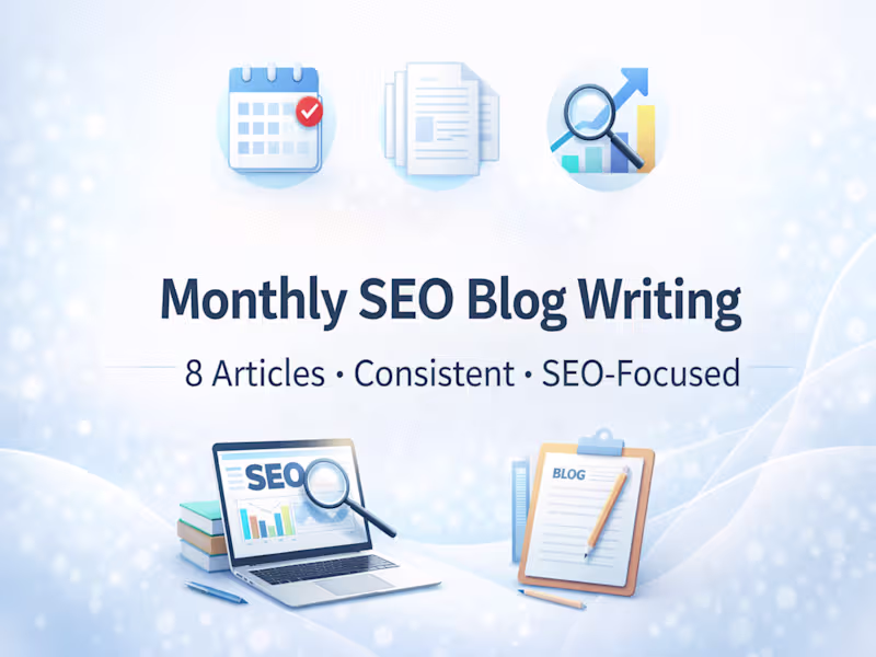 Cover image for Monthly SEO Blog Writing Package (8 Articles)
