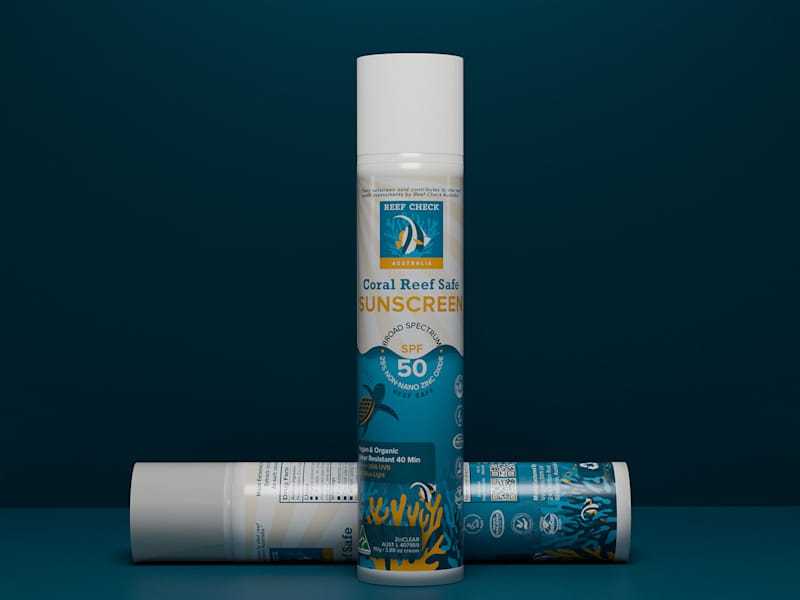 Cover image for Coral Reef Safe Sunscreen Label Design