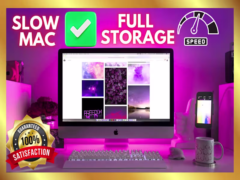 Cover image for clean, speed up slow apple laptop, mac os, macbook pro storage
