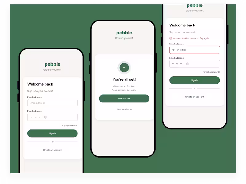 Cover image for Pebble — Accessible SaaS Signup Flow