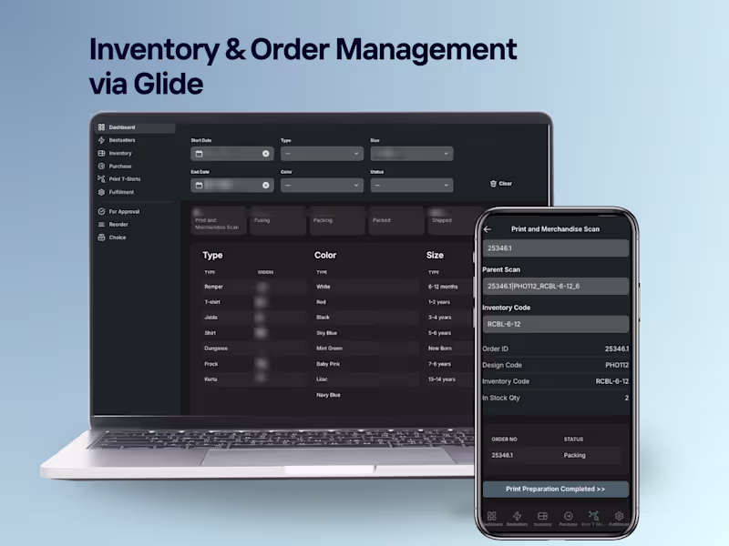 Cover image for Order & Inventory Tracker Built with Glide