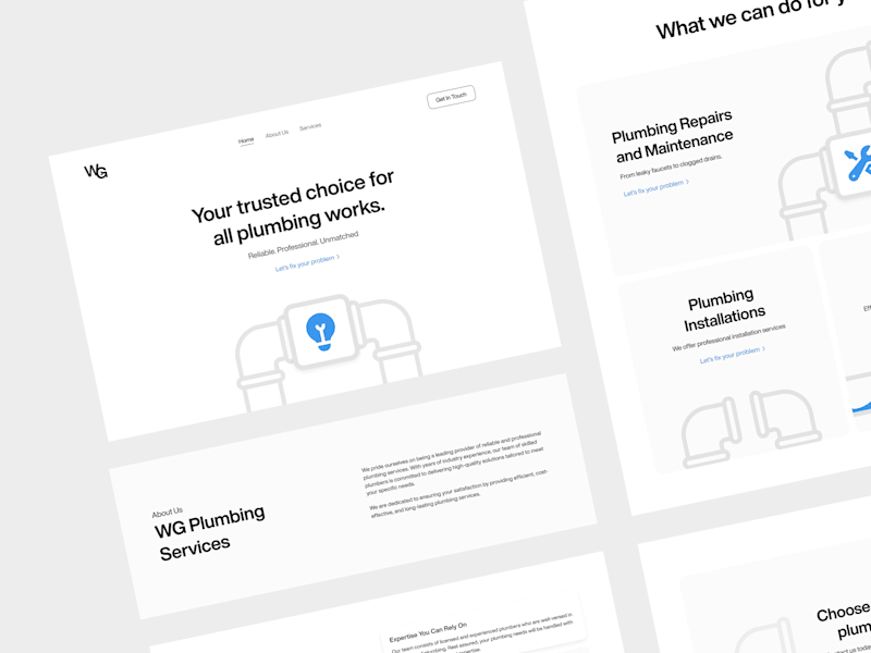 Cover image for WG - Plumbing Service Landing Page UI UX Design