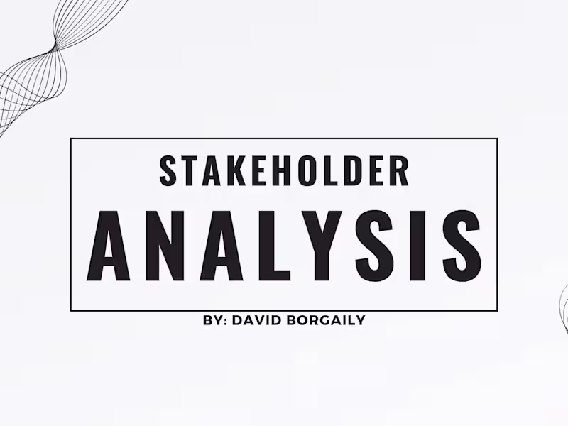 Cover image for Stakeholder Analysis