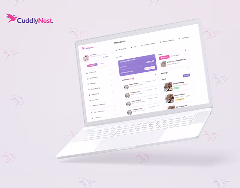 Cover image for CuddlyNest Dashboard Re-Design on Behance