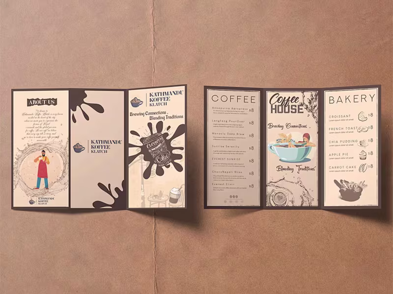 Cover image for Identity for Cafe "KATHMANDU KOFFEE KLATCH"