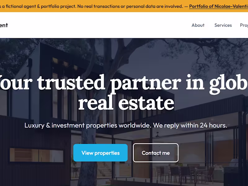 Cover image for Nicolae-Valentin Dinca - Portfolio - Global Real Estate Agent