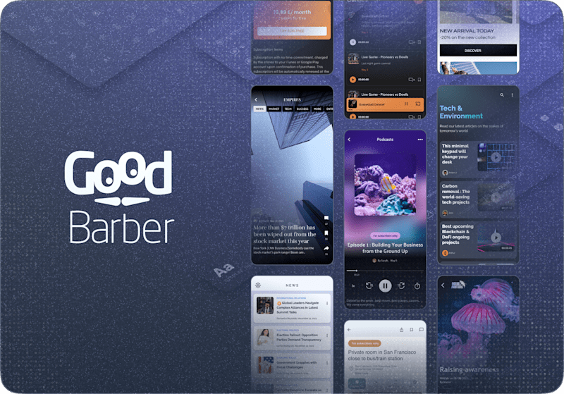 Cover image for GoodBarber | UI Templates design for App Sections