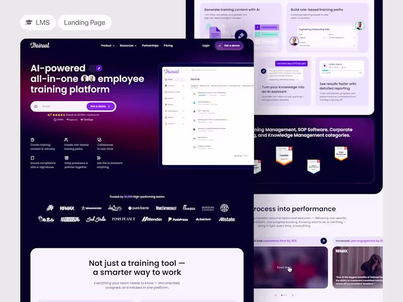 Cover image for AI-Powered LMS Landing Page Design