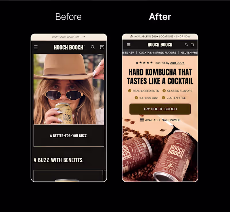 Cover image for For Hooch Booch, a fast growing beverage brand, I executed a...