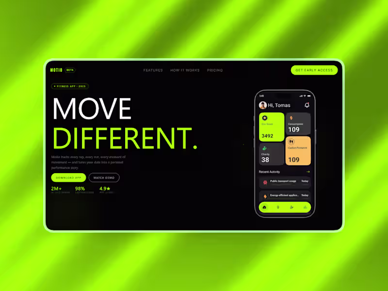 Cover image for Fitness App Landing Page with