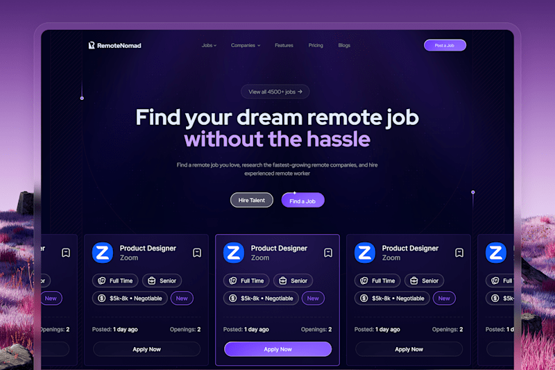 Cover image for RemoteNomad: Multi-Page Website Design