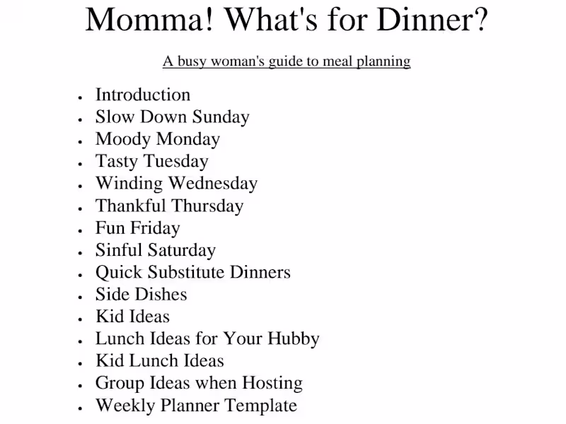 Cover image for Meal Planning Guide