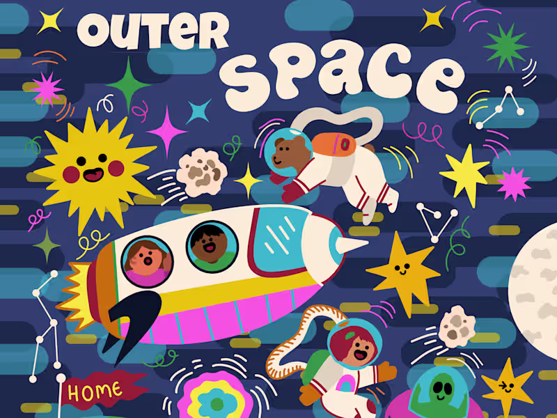 Cover image for Outer space children illustrations