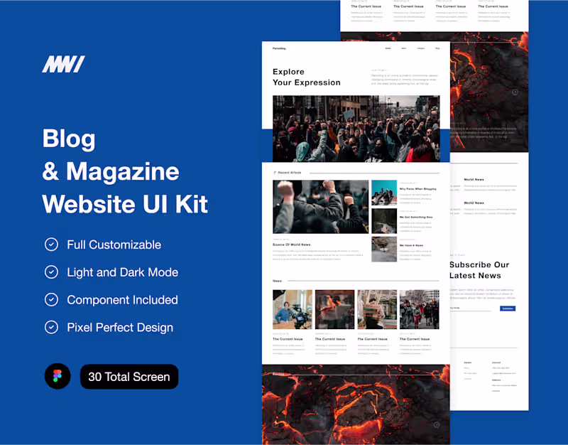 Cover image for Blog & Magazine UI Kit on Behance