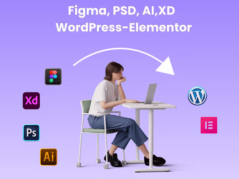 Cover image for I'll convert Figma, PSD Design to WordPress-Elementor  Website