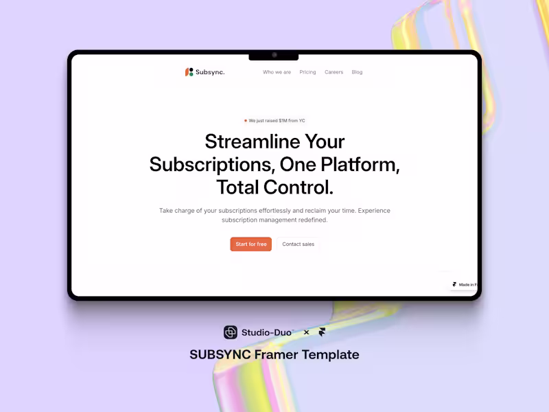 Cover image for Subsync - Framer SaaS Website