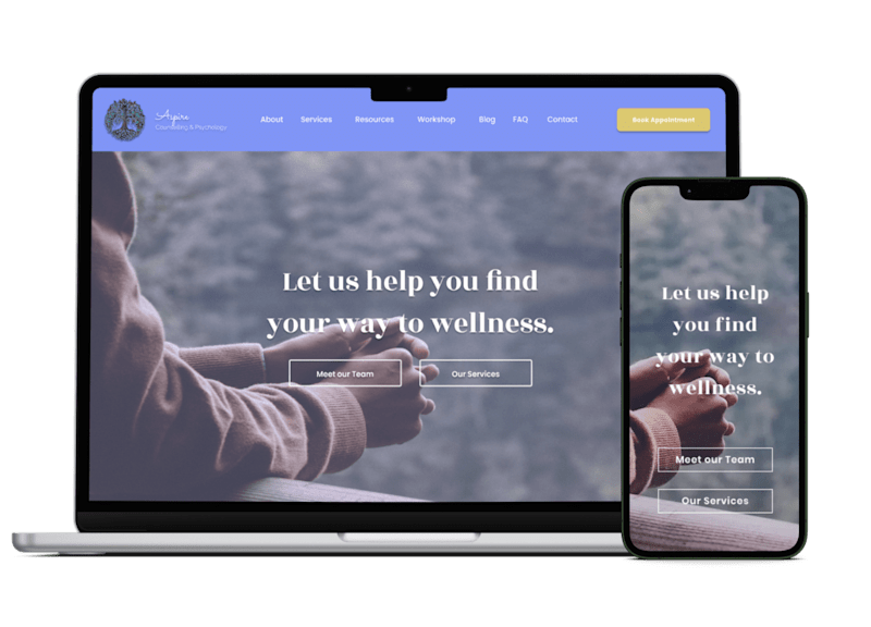 Cover image for Refreshing the Online Experience of Aspire Counselling & Psycho…