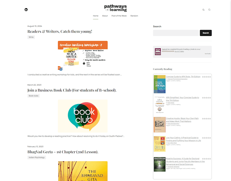 Cover image for Pathways of Learning - Wordpress Blog for writer