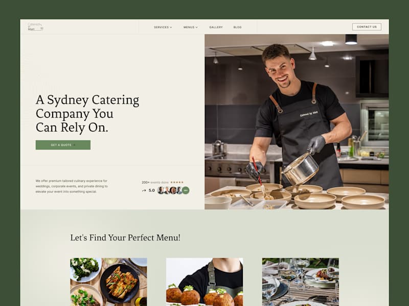 Cover image for Premium Catering Website Design