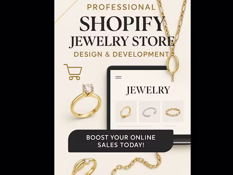 Cover image for create shopify dropshipping jewelry store for  rings necklaces
