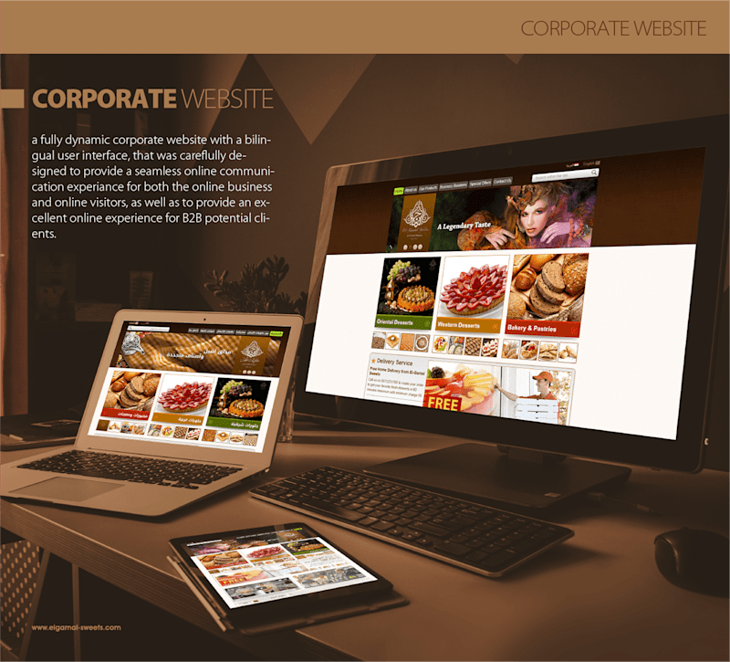 Cover image for El-Gamal Sweets | Corporate Website CASE STUDY :: Behance