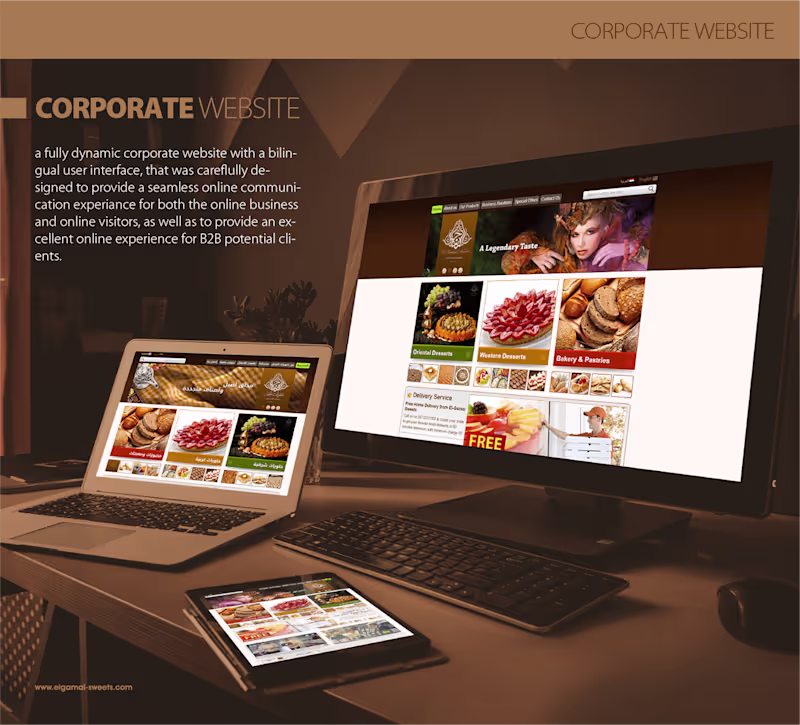 Cover image for El-Gamal Sweets | Corporate Website CASE STUDY :: Behance