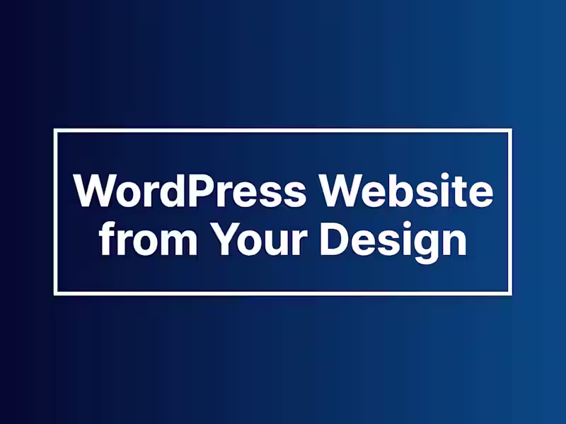 Cover image for WordPress Website from Your Design