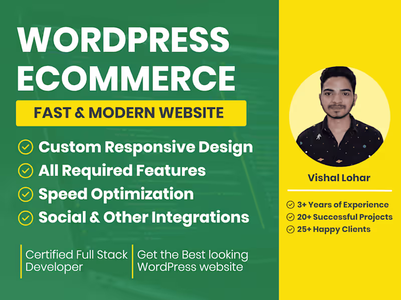 Cover image for I will create a WordPress E-commerce Website with all features