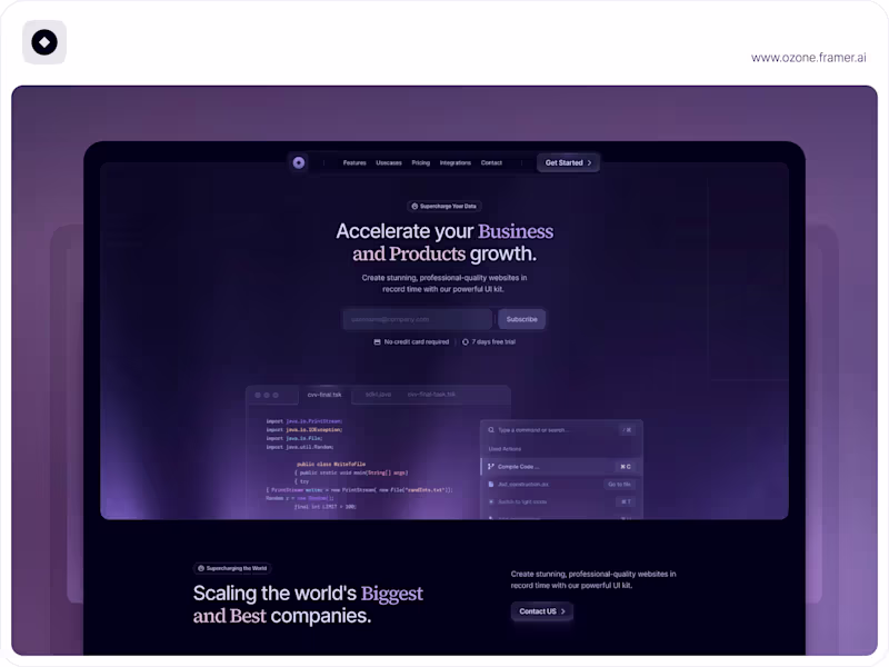 Cover image for ✧ Ozone AI (Framer Template)