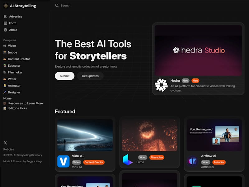 Cover image for AI Storytelling Directory Development