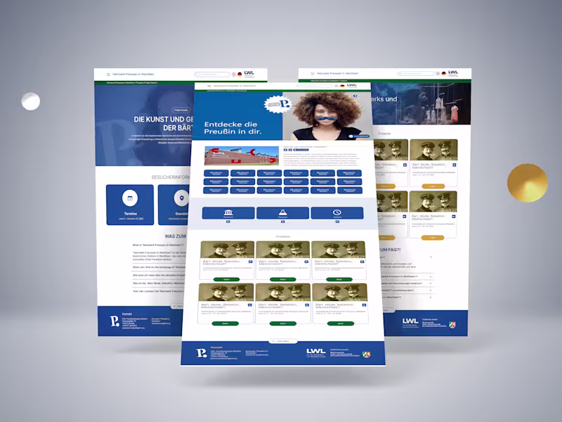 Cover image for Netzwerk Preussen in Westfalen Website Design