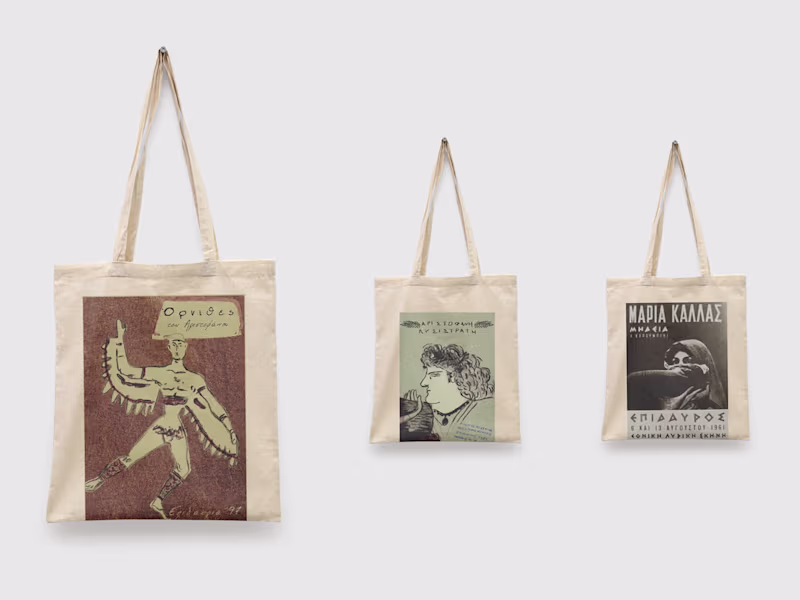 Cover image for Tote bags inspired by Greek Theatre