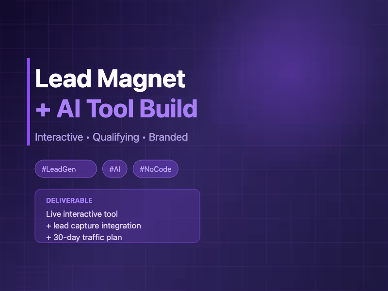 Cover image for Interactive Lead Magnet / AI Tool Build