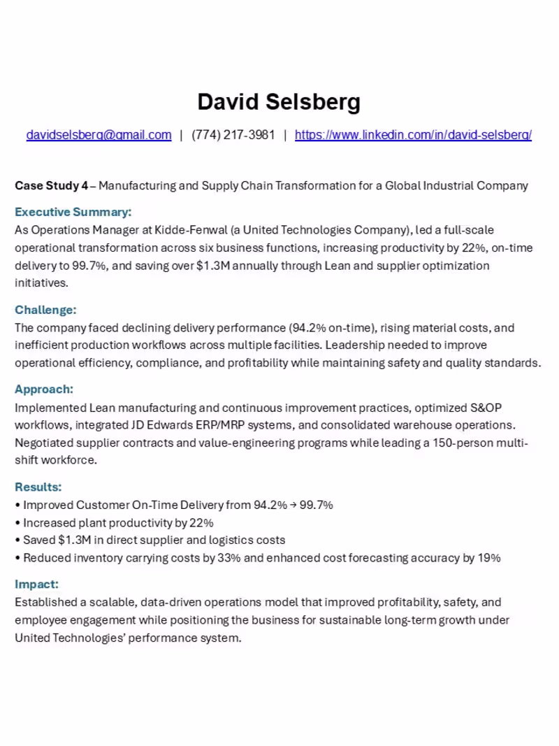 Cover image for Case Study 4-Operational Excellence Transformation