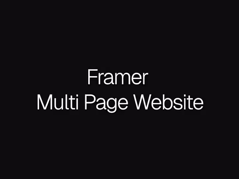 Cover image for Framer Multi Page Website