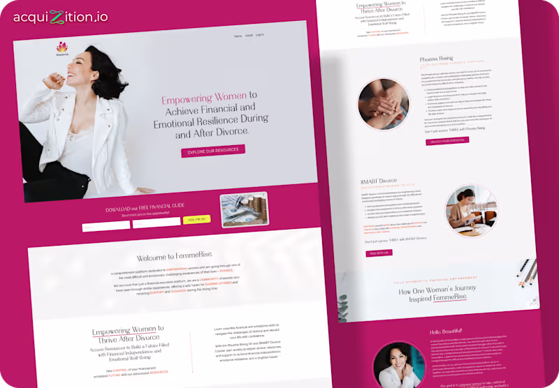 Cover image for FemmeRise – Kajabi Website The Brief FemmeRise needed a Kaja...