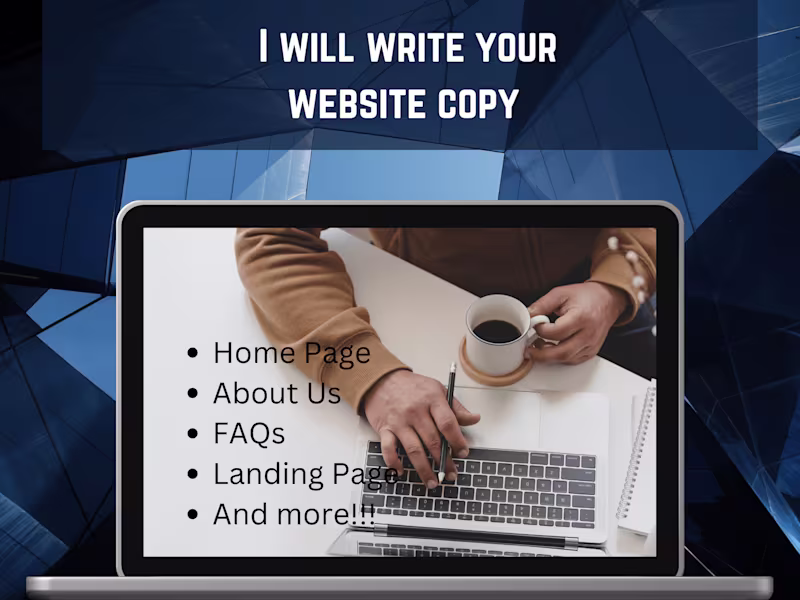 Cover image for I will write your landing page or about us page website copy