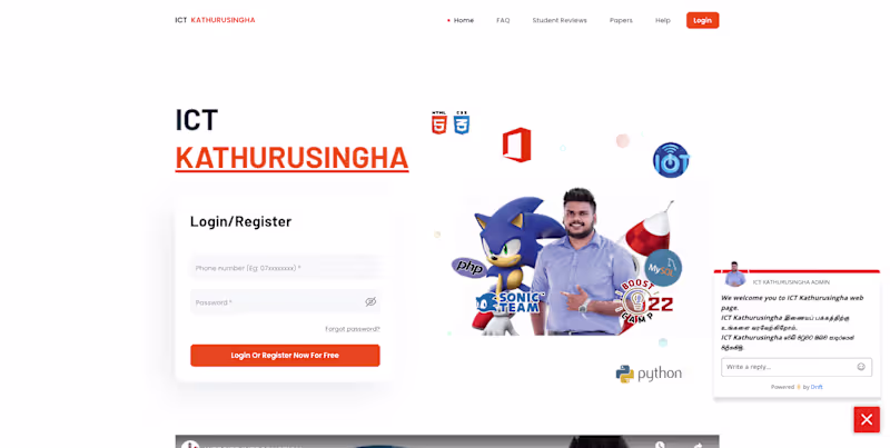 Cover image for ICT Kathurusingha E-Learning Platform Development