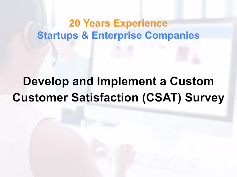 Cover image for Design & Launch a CSAT Survey