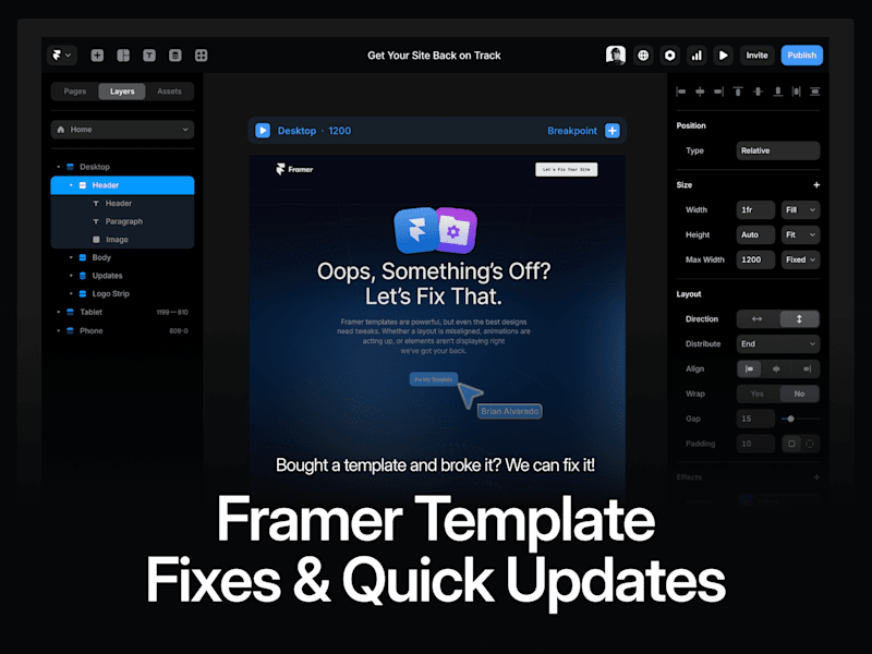Cover image for Framer Template Fixes & Quick Updates