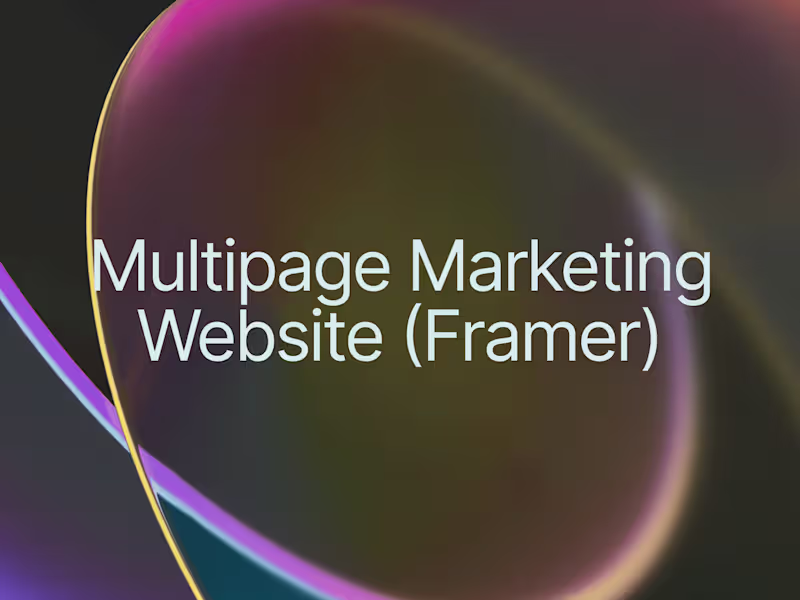 Cover image for Multipage Marketing Website (Framer)