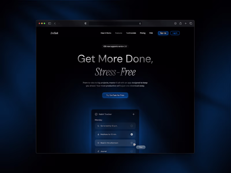 Cover image for ZenTask - SaaS Framer Website
