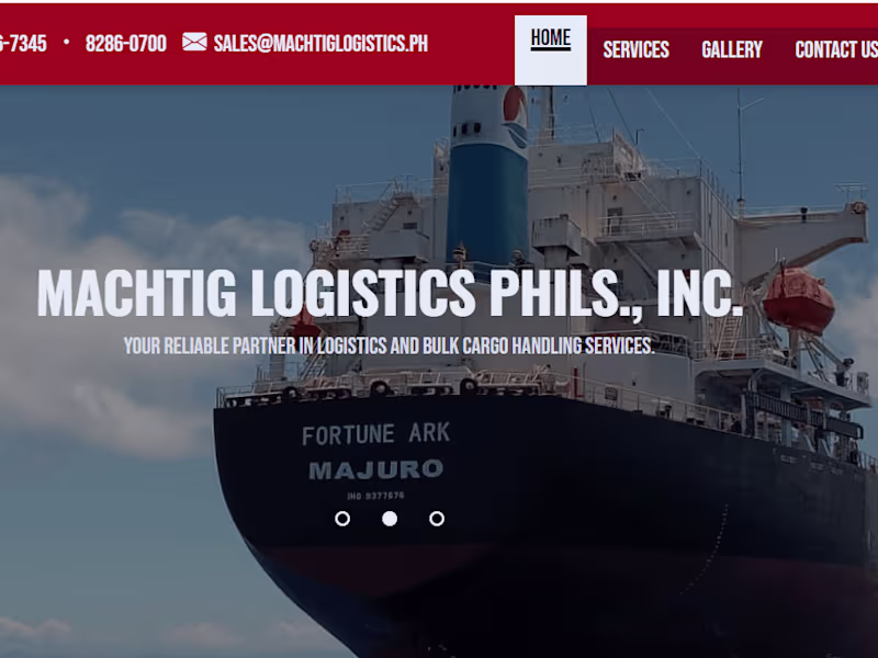 Cover image for Machtig Logistics Website