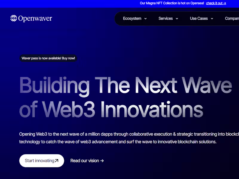 Cover image for Openwaver: Website for a Web3 Startup