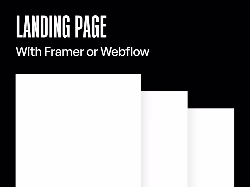Cover image for Landing Page - Framer or Webflow Development